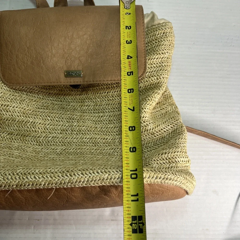 Roxy‎ Party Waves Backpack Purse Woven Organic Tan Cream